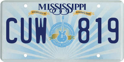 MS license plate CUW819