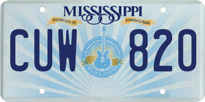 MS license plate CUW820
