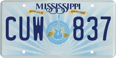 MS license plate CUW837