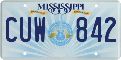 MS license plate CUW842