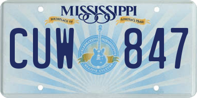 MS license plate CUW847