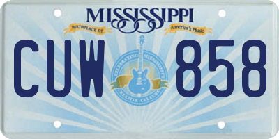 MS license plate CUW858