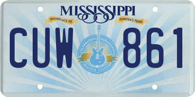 MS license plate CUW861