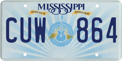MS license plate CUW864