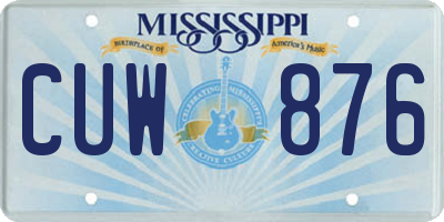 MS license plate CUW876