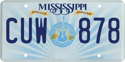 MS license plate CUW878