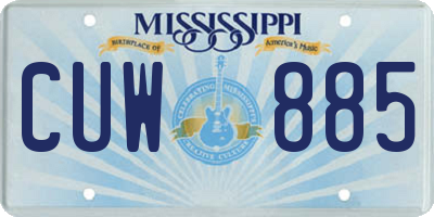 MS license plate CUW885