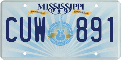 MS license plate CUW891
