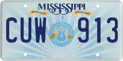 MS license plate CUW913