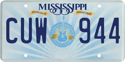MS license plate CUW944
