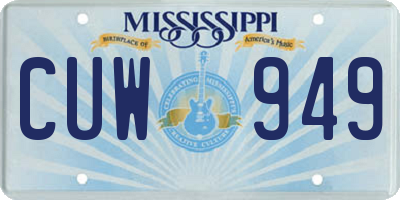 MS license plate CUW949