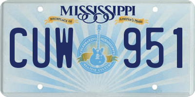 MS license plate CUW951