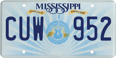 MS license plate CUW952