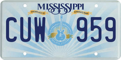 MS license plate CUW959