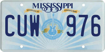 MS license plate CUW976