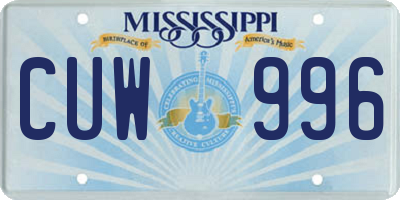 MS license plate CUW996