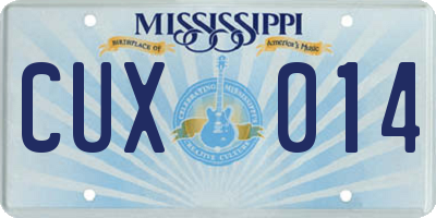 MS license plate CUX014