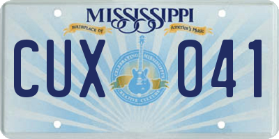 MS license plate CUX041