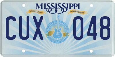 MS license plate CUX048