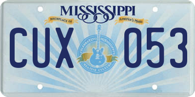 MS license plate CUX053