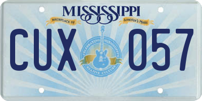 MS license plate CUX057