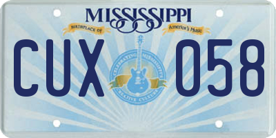 MS license plate CUX058