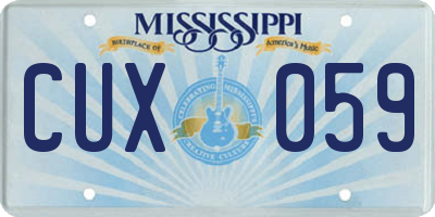 MS license plate CUX059