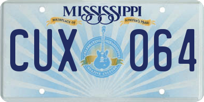 MS license plate CUX064