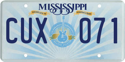 MS license plate CUX071