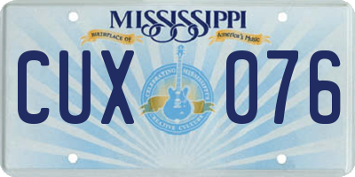 MS license plate CUX076