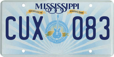 MS license plate CUX083