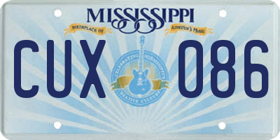 MS license plate CUX086