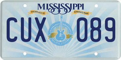 MS license plate CUX089