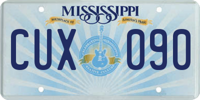 MS license plate CUX090