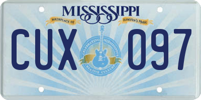 MS license plate CUX097