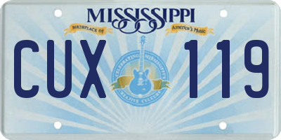 MS license plate CUX119