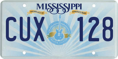 MS license plate CUX128