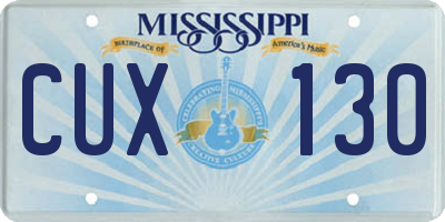 MS license plate CUX130