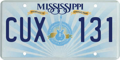 MS license plate CUX131