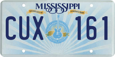MS license plate CUX161