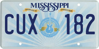 MS license plate CUX182