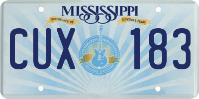 MS license plate CUX183