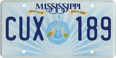 MS license plate CUX189