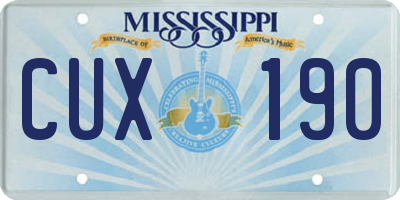 MS license plate CUX190