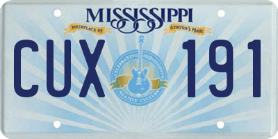 MS license plate CUX191