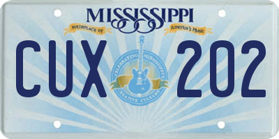 MS license plate CUX202