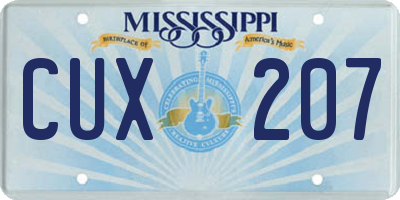 MS license plate CUX207