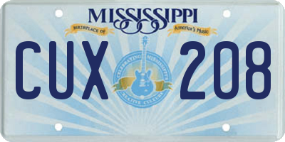 MS license plate CUX208