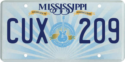 MS license plate CUX209