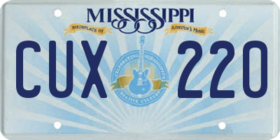 MS license plate CUX220